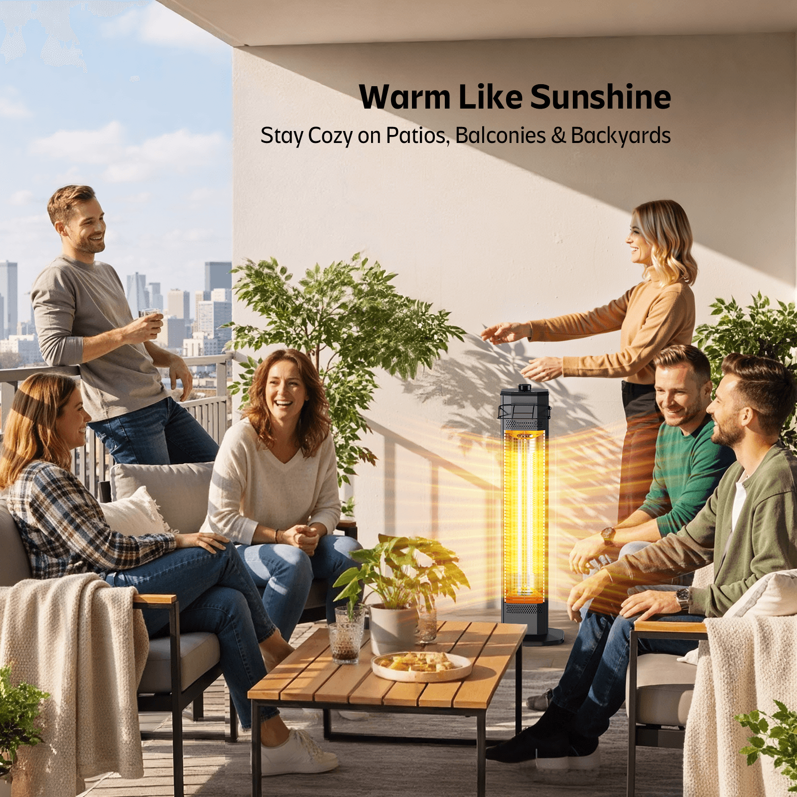 34-Inch Mid-Height Stand Electric Infrared Heater - Thumbnail 3