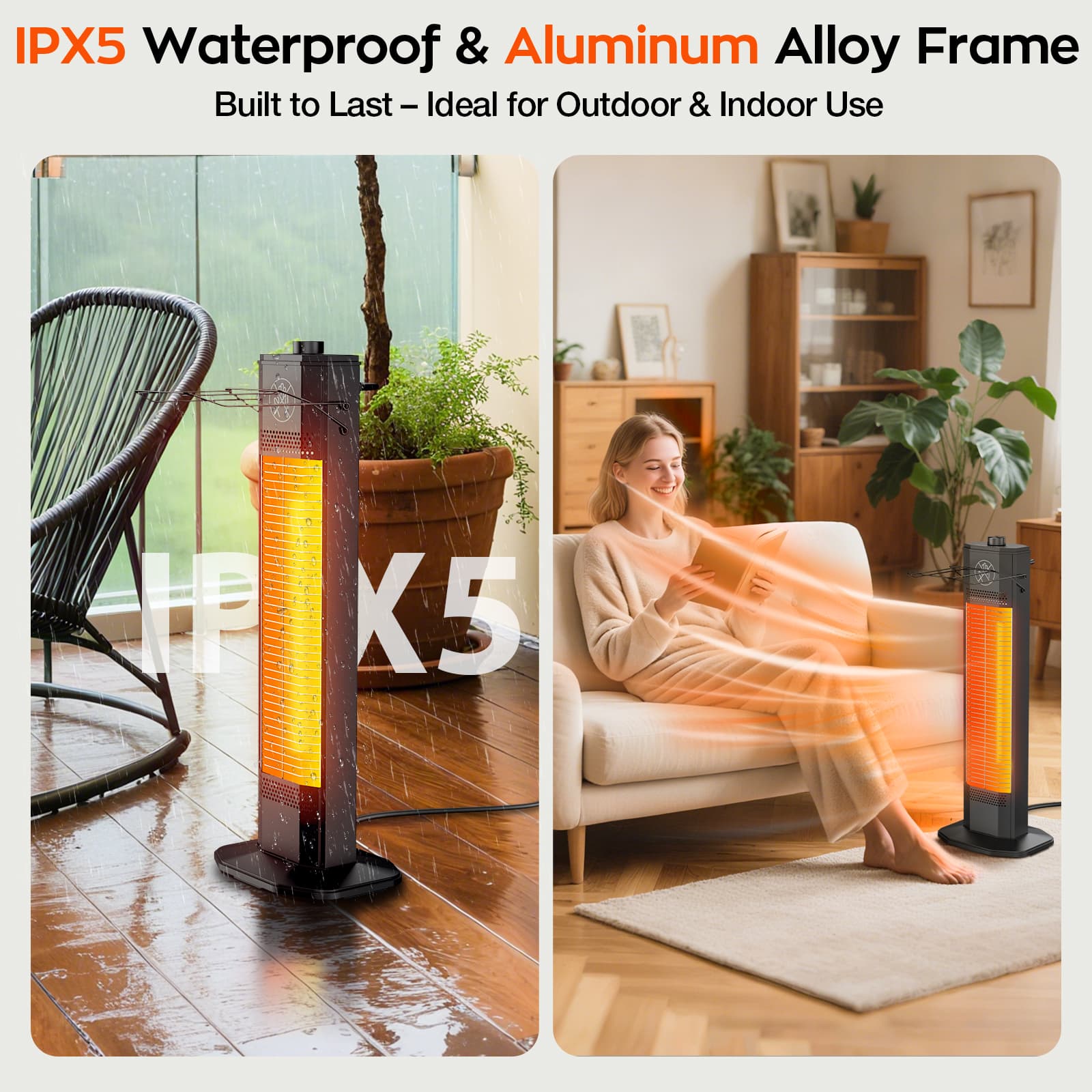 27-Inch Short Stand Electric Infrared Heater - Thumbnail 2