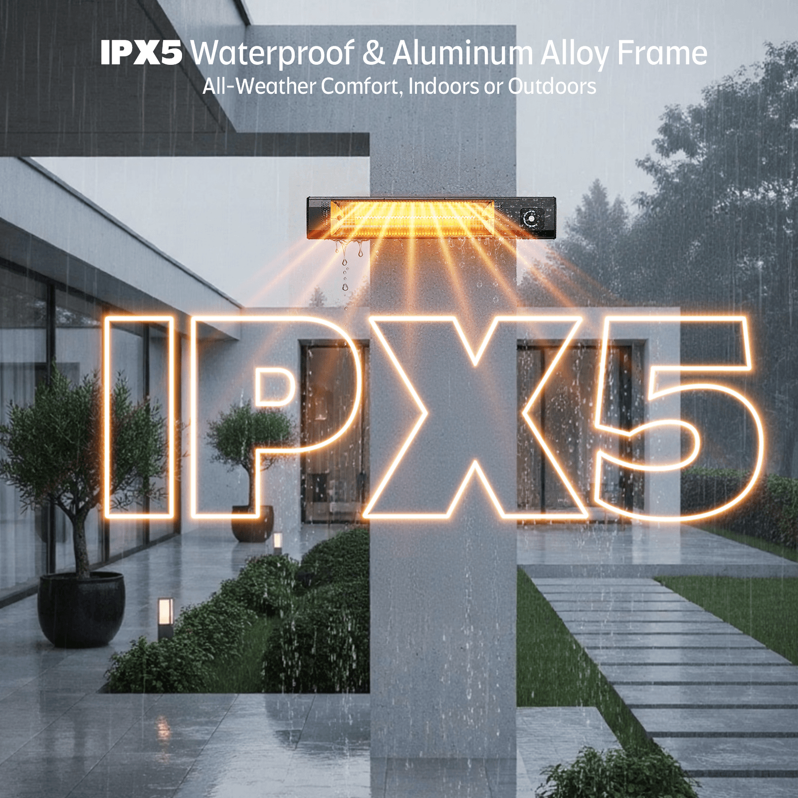 Wall-Mounted Electric Infrared Patio Heater - Thumbnail 3