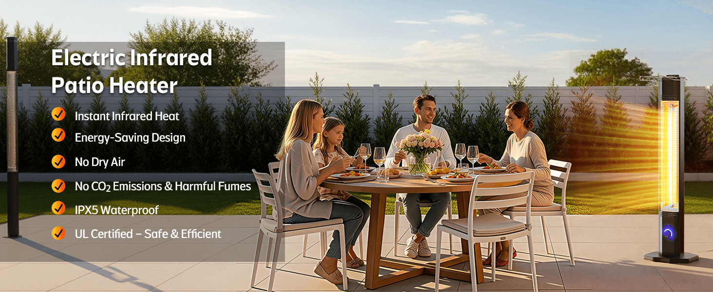 42-Inch Tall Stand Patio Heater Feature 1